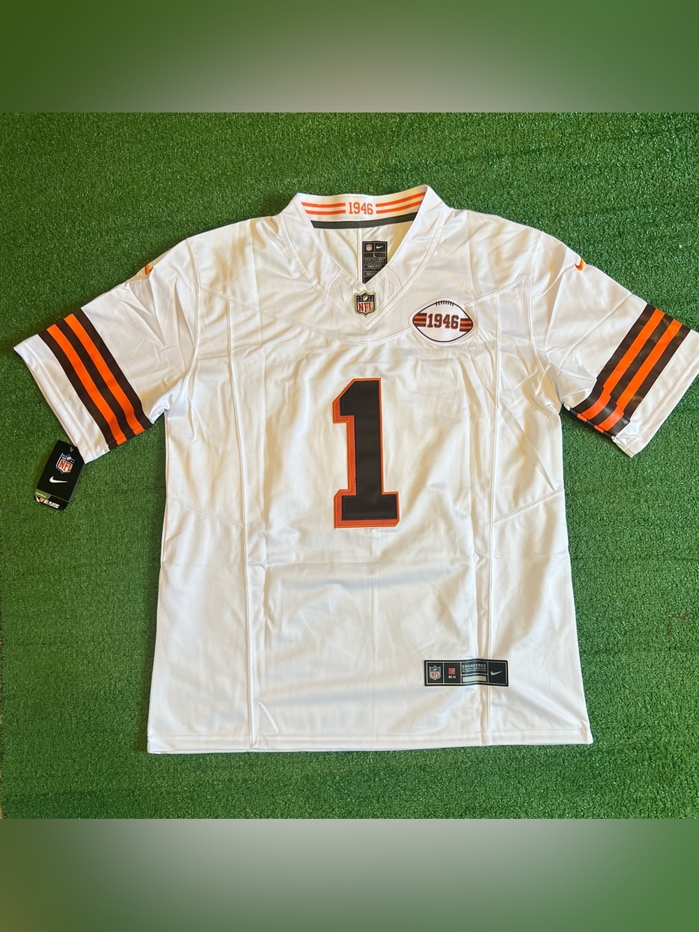 Cleveland Browns KC Conception White Retro Jersey 
Adult Large
